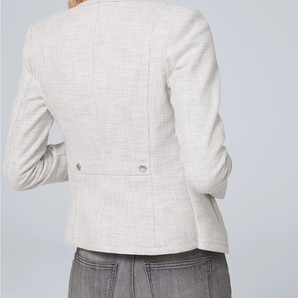 White House Black Market Snap Front Textured Jacket - Picture 3 of 16